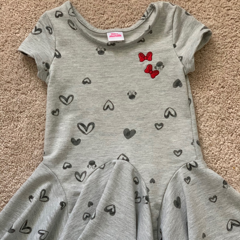 Grey heart printed dress
